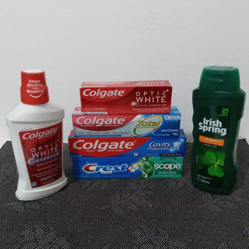 COLGATE TOOTHPASTE MOUTHWASH IRIS SPRING ORIGINAL BODY WASH